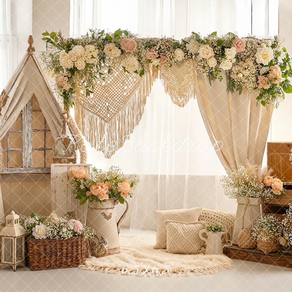 TEST Kate Boho Flower Arch Tent Baskets Macrame Backdrop Designed by Emetselch