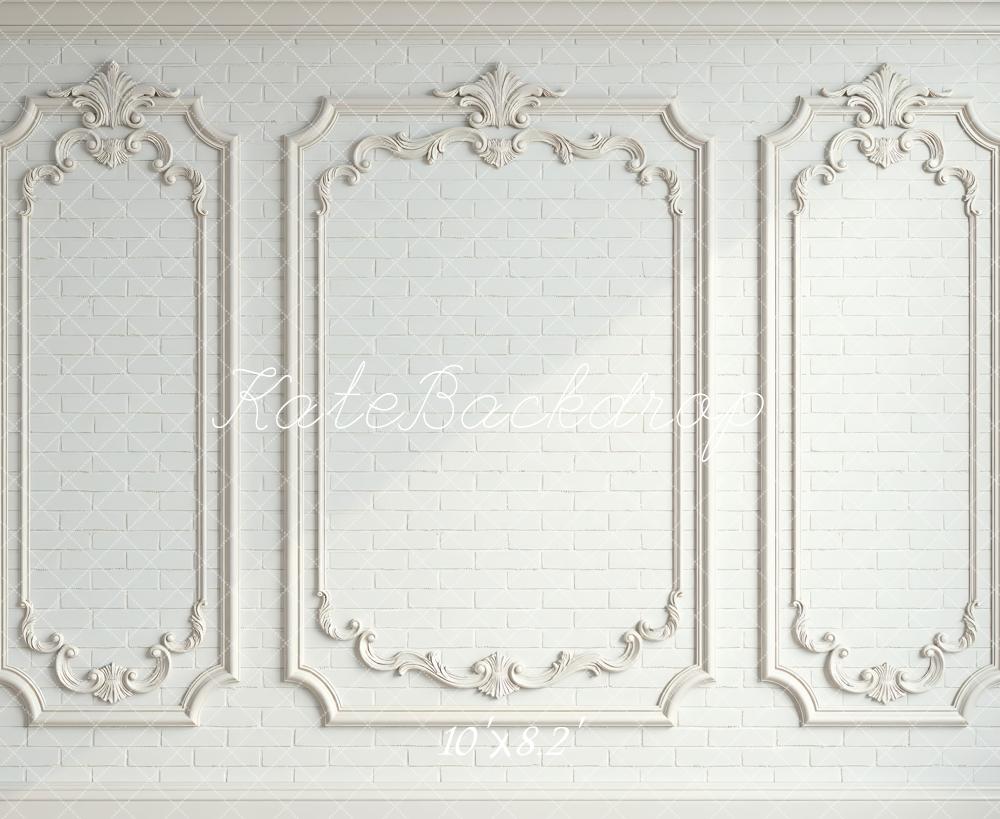 Kate White Ornate Panel Vintage Wall Backdrop Designed by Mini MakeBelieve