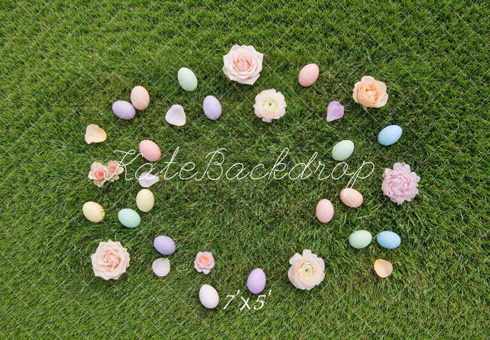 Kate Easter Bunny Pastel Eggs Flowers Grass Floor Backdrop Designed by Mini MakeBelieve