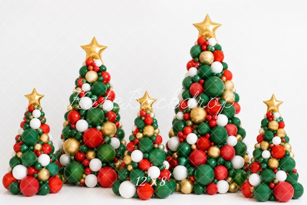 Kate Christmas Balloon Christmas Trees Kids Printed Backdrop Designed by Megan Leigh Photography