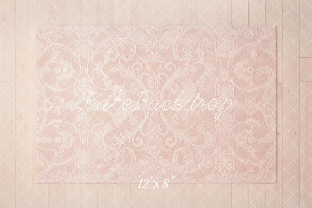 Kate Pink Ornate Damask Pattern Floor Backdrop Designed by Kate Image