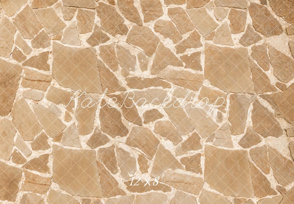Kate Light Brown Cobblestone Texture Floor Backdrop Designed by Kate Image