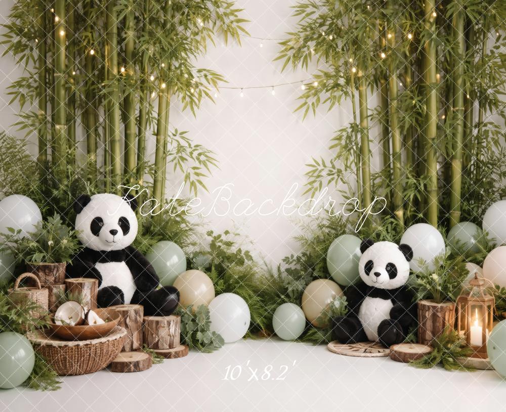 Kate Panda Bamboo Forest Balloons Lanterns Printed Backdrop Designed by Vertigo Productions