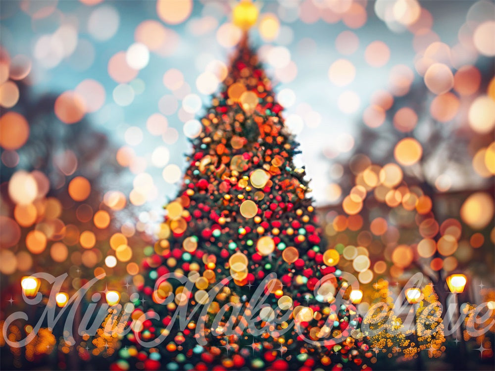 Kate Christmas Tree Night Bokeh Light Backdrop Designed by Mini MakeBelieve