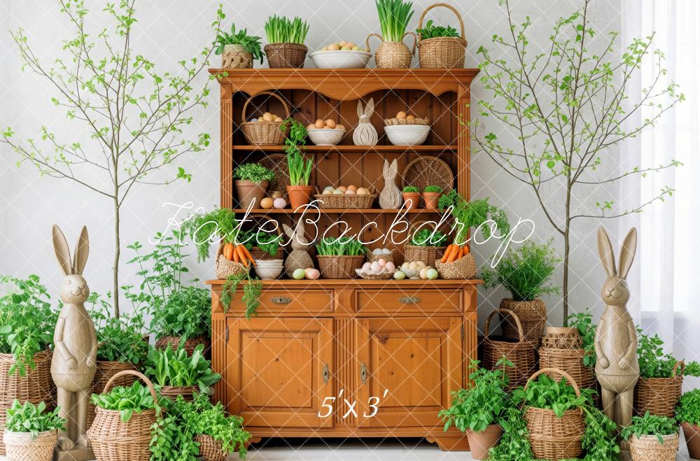 Kate Easter Bunny Greenery Cabinet Backdrop Designed by Patty Roberts