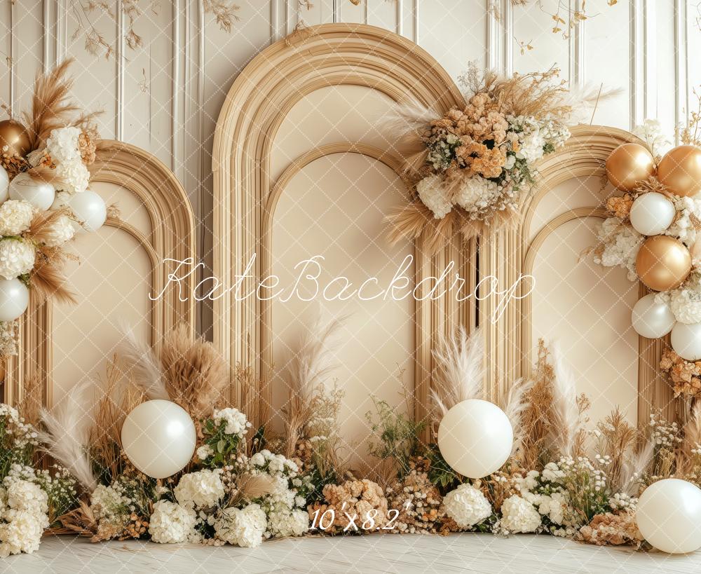 Kate Boho Floral Arch Balloons Backdrop Designed by Patty Roberts