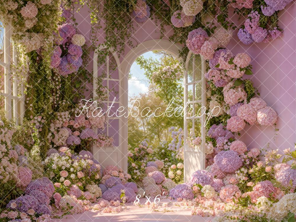 TEST Kate Spring Flower Arch Lavender Pink Window Backdrop Designed by Emetselch