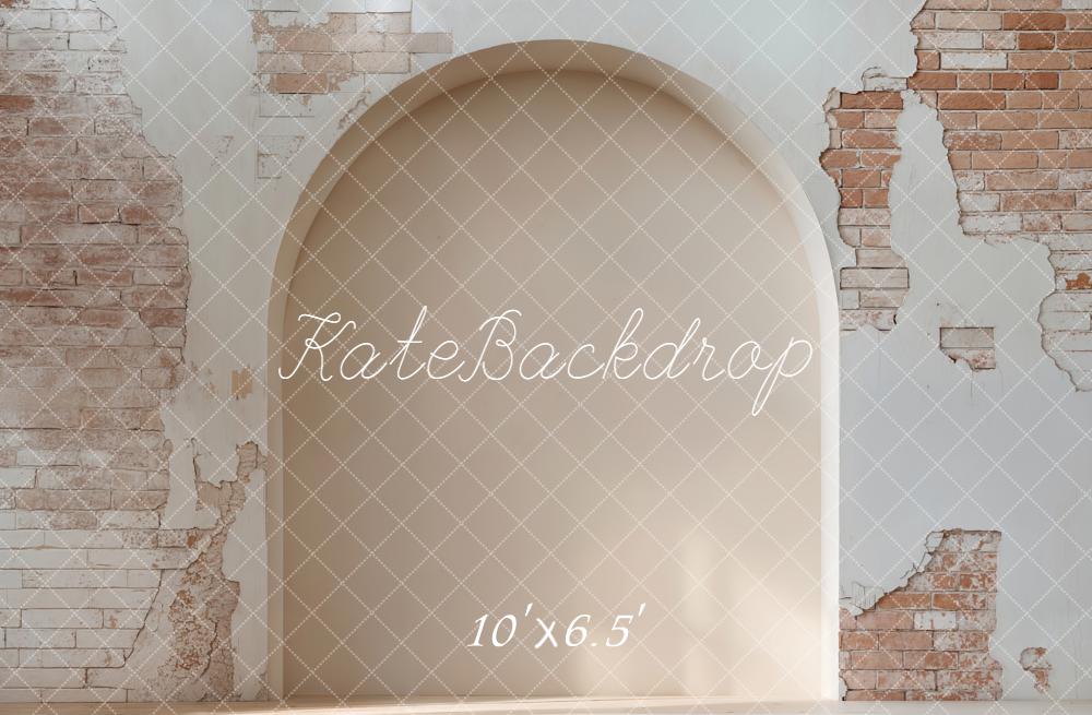 Kate Vintage Brick Arch Wall Printed Backdrop Designed by Emetselch