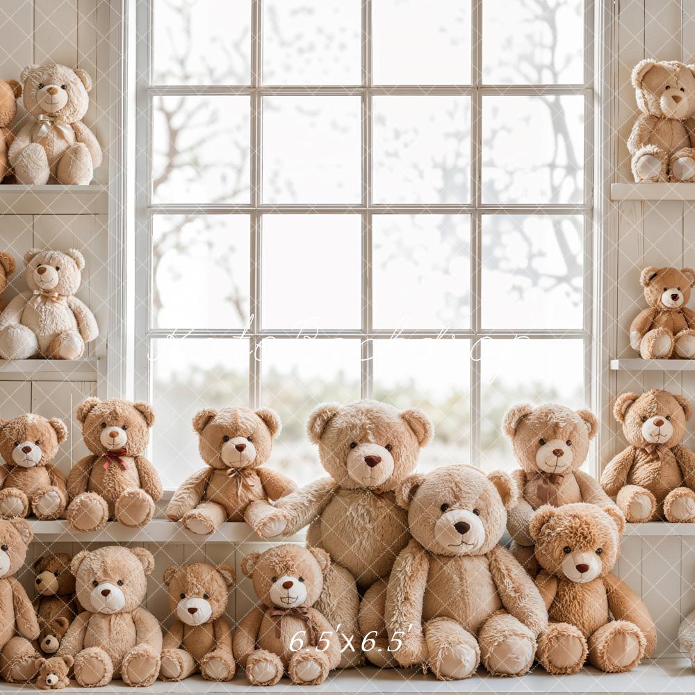 Kate Birthday Teddy Bear Shelf Window Backdrop Designed by Emetselch