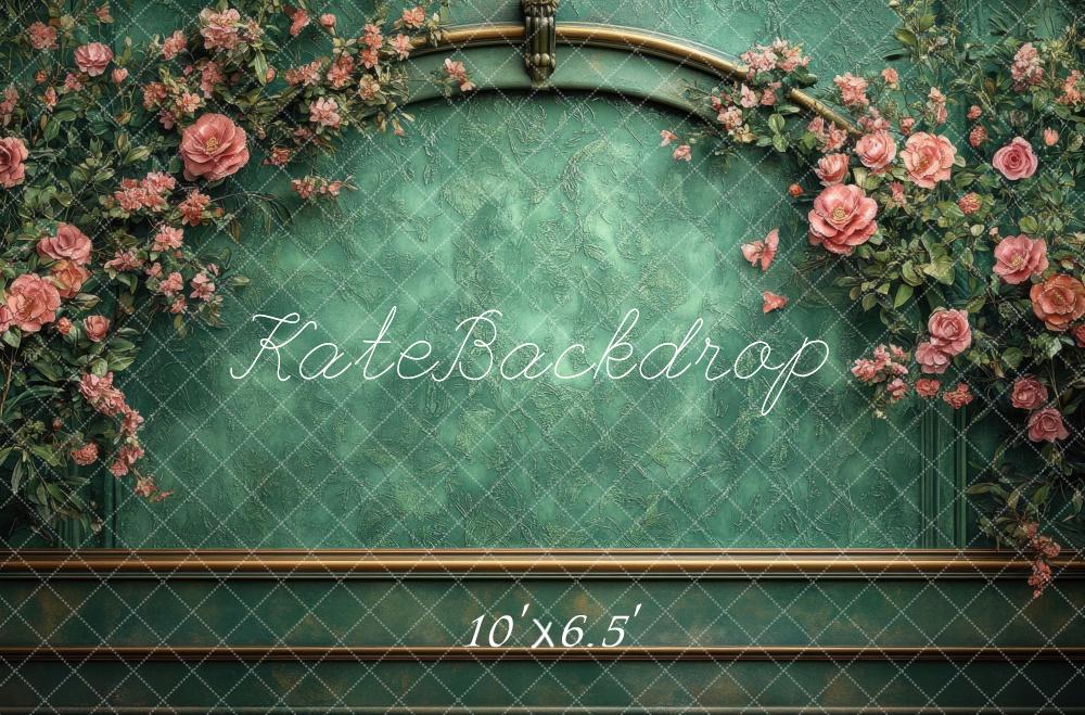 Fine Art Floral Arch Green Foto Achtergrond Designed by Mini MakeBelieve