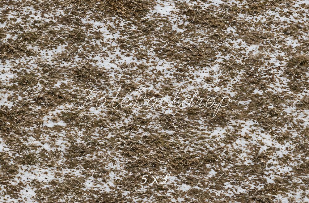 Kate Snowy Ground Dry Grass Floor Printed Backdrop Designed by Emetselch