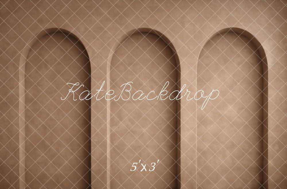Kate Beige Retro Wall Arched Niches Printed Backdrop Designed by Vertigo Productions