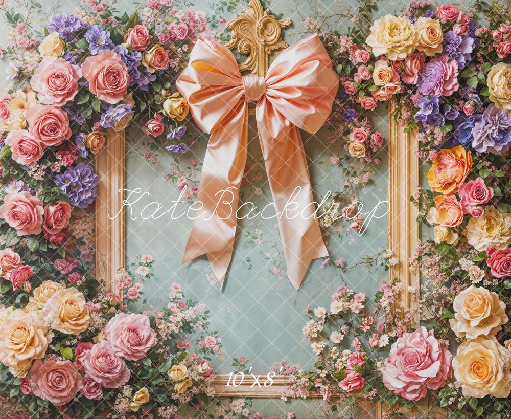 Kate Spring Pastel Flower Arch Bow Backdrop Designed by Emetselch