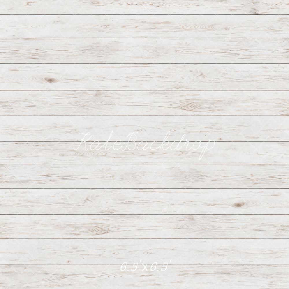 Kate White Wood Plank Floor Printed Backdrop Designed by Kate Image