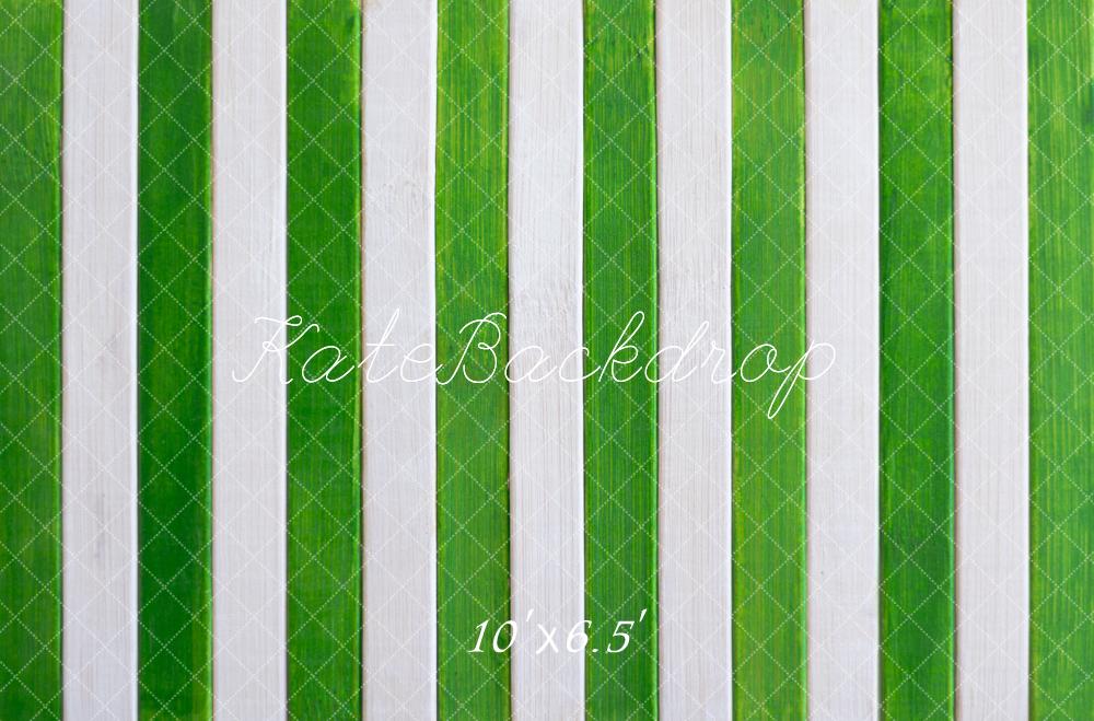 Kate Christmas Green Striped Floor Backdrop Designed by Mini MakeBelieve