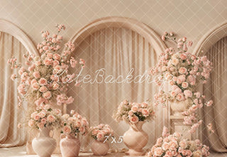 Kate Mother's Day Elegant Floral Arch Pink Printed Backdrop Designed by Emetselch