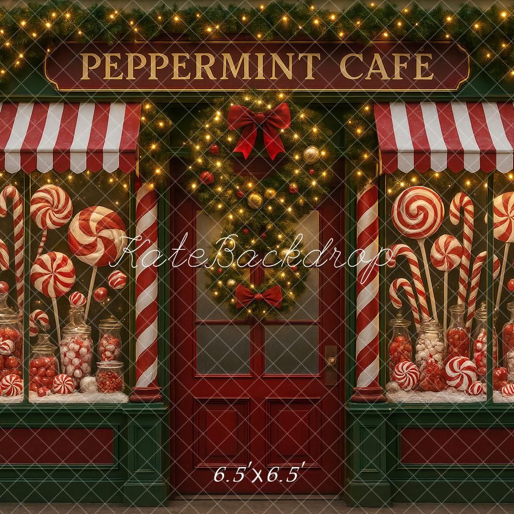 Kate Christmas Peppermint Candy Shop Garland Door Backdrop Designed by Ashley Paul