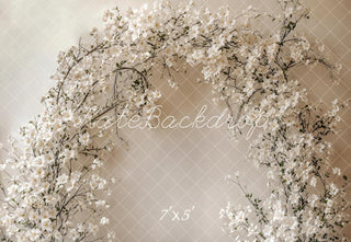 Elegante Bloemenboog Witte Foto Achtergrond Designed by Kate Image