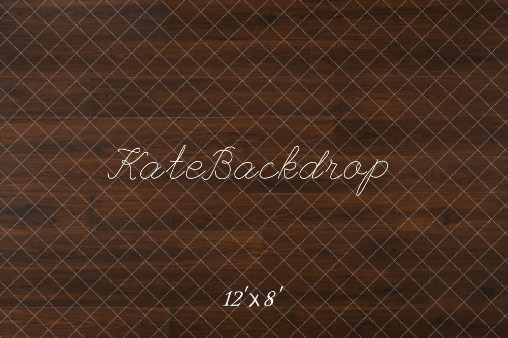Kate Dark Brown Wood Floor Printed Backdrop Designed by Emetselch