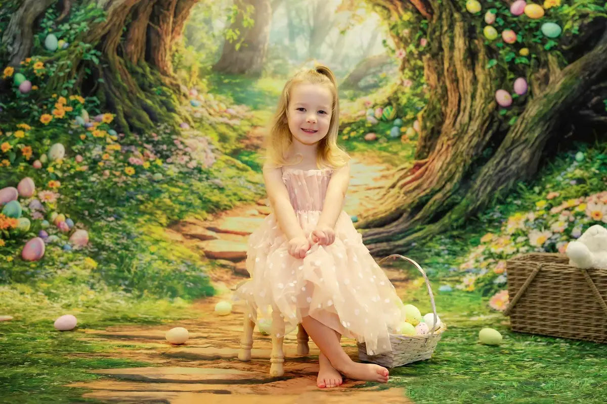 Kate Easter Forest Tree Arch Path Backdrop Designed by Emetselch