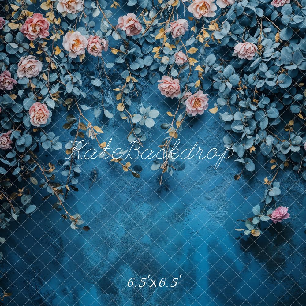 Fondo Vintage Floral Azul de Bellas Artes diseñado por Emetselch