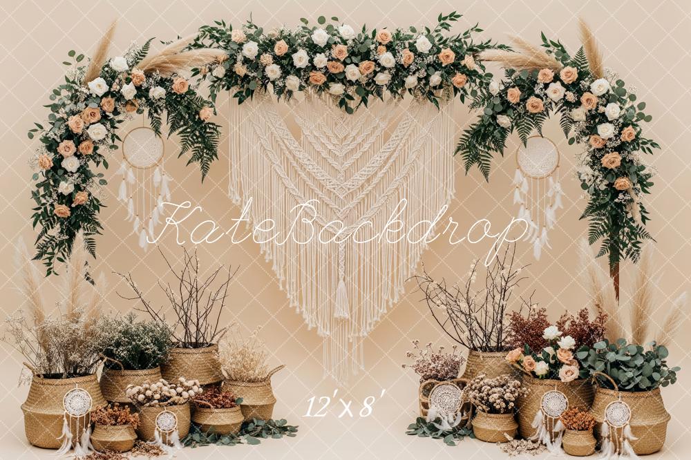 Kate Spring Mother's Day Flower Arch Macrame Dreamcatcher Basket Floral Backdrop Designed by Patty Roberts