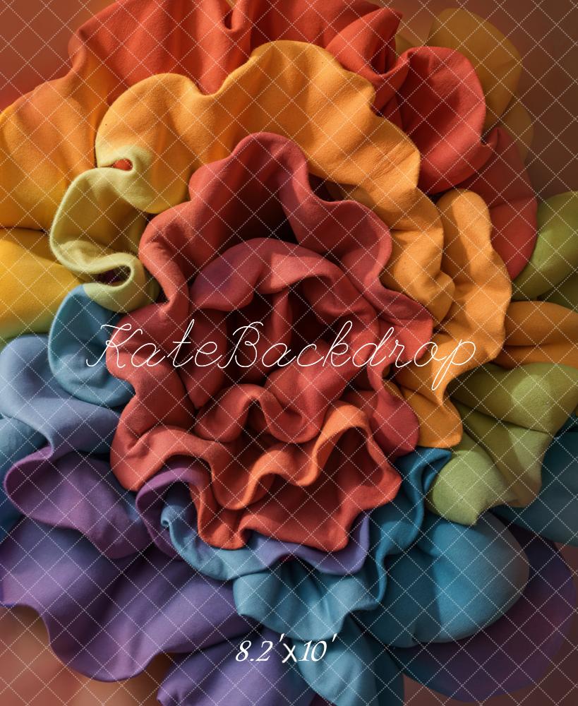 Kate Newborn Colorful Ruffle Fabric Floor Backdrop Designed by Emetselch