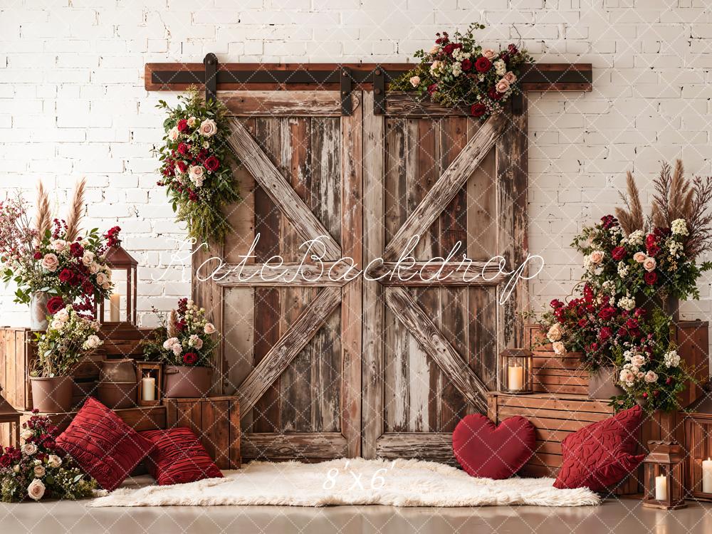 TEST Kate Spring Rustic Barn Door Crates Lanterns Flower Arch Backdrop Designed by Emetselch