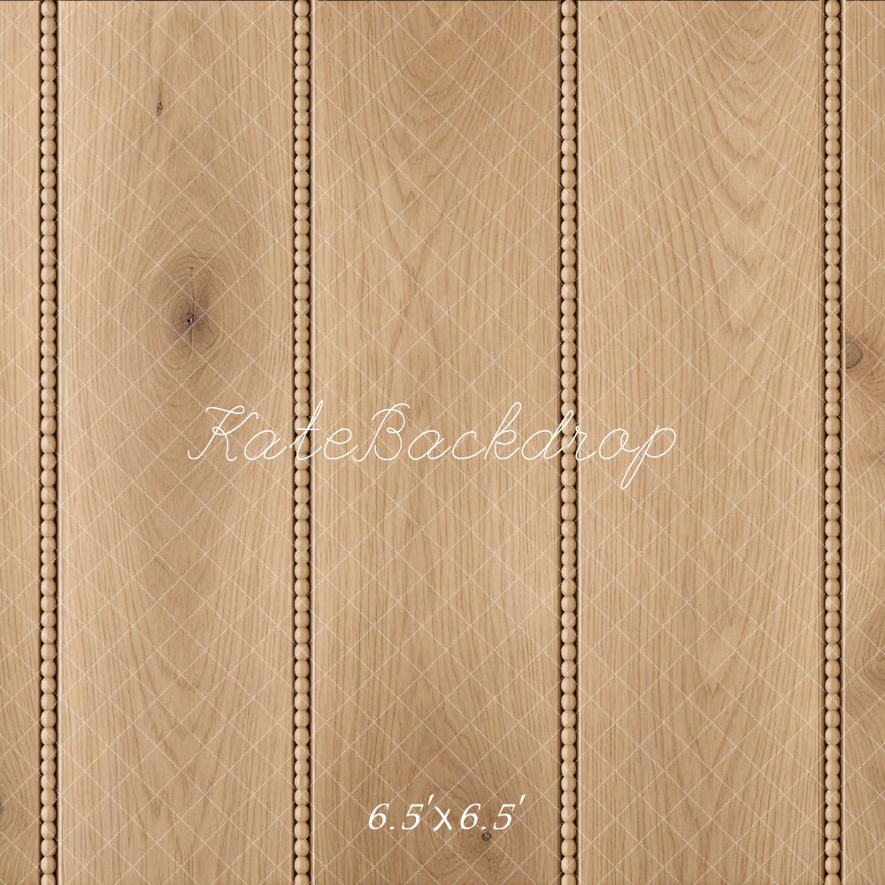 Kate Light Brown Wood Panel Retro Floor Backdrop Designed by Mini MakeBelieve