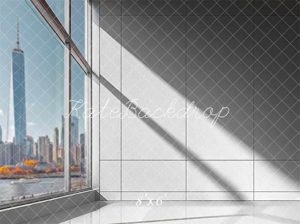 Kantoorgebouw Stadslandschap Venster Foto Achtergrond ontworpen door Mini MakeBelieve