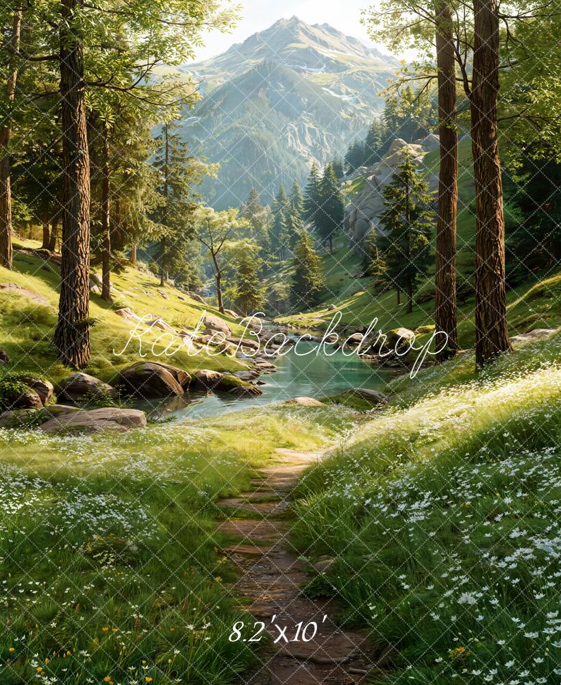 Kate Forest Mountain River Path Backdrop Designed by Emetselch