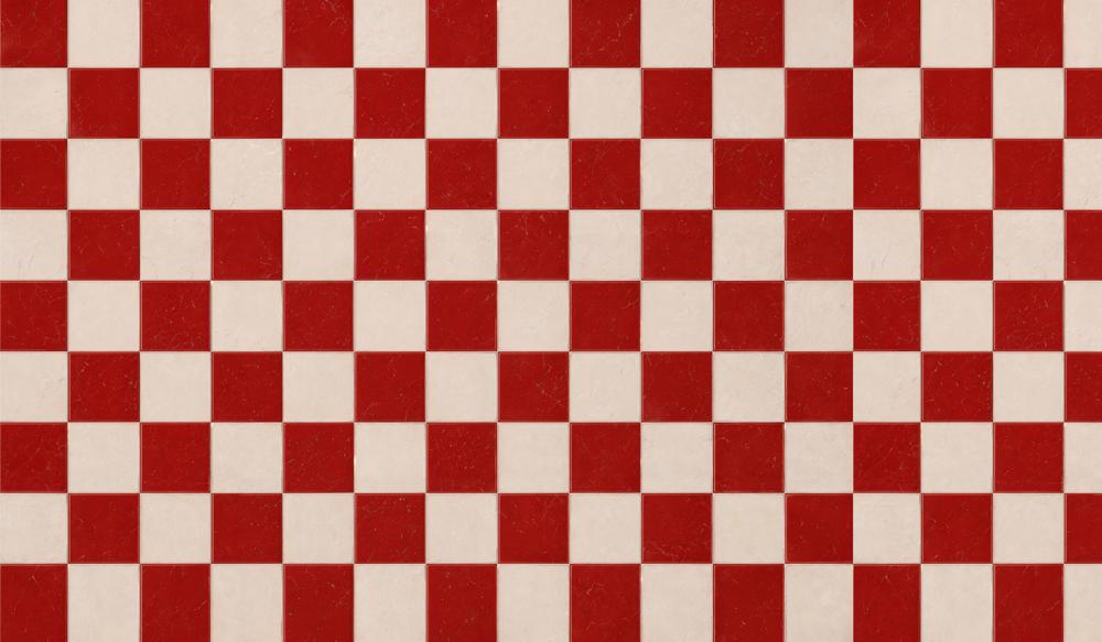 Kate Red White Checkerboard Floor Printed Backdrop Designed by Emetselch