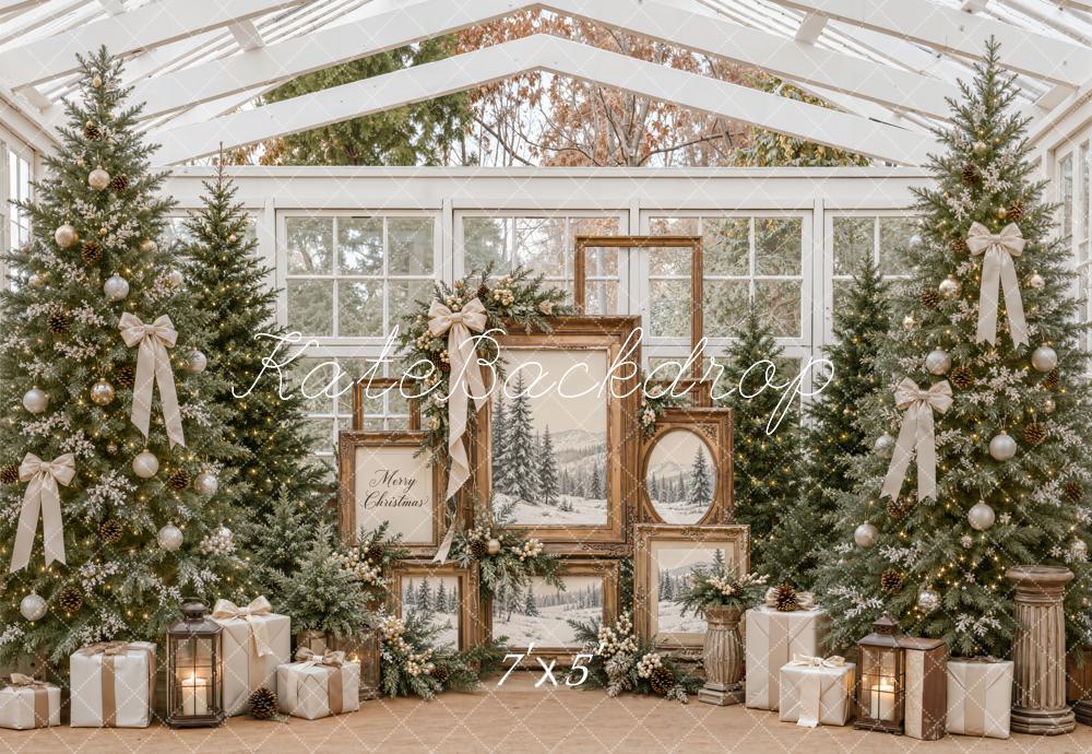 Kate Christmas Greenhouse Christmas Trees Framed Art Gifts Printed Backdrop Designed by Emetselch