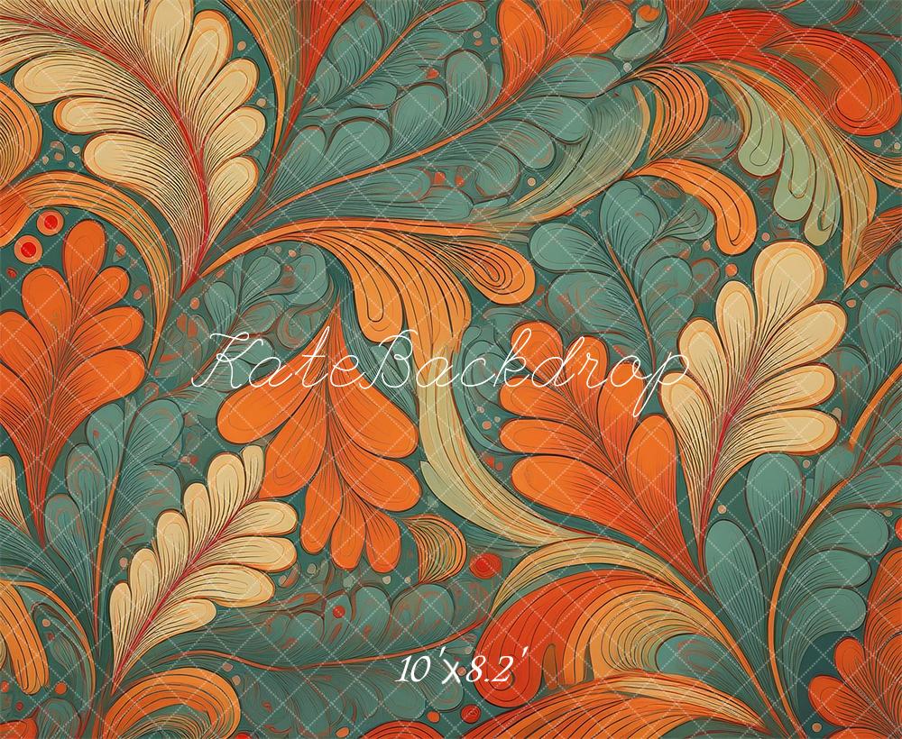 Mid Century Modern Retro Abstract Leaf Pattern Foto Achtergrond Designed by Mandy Ringe Photography