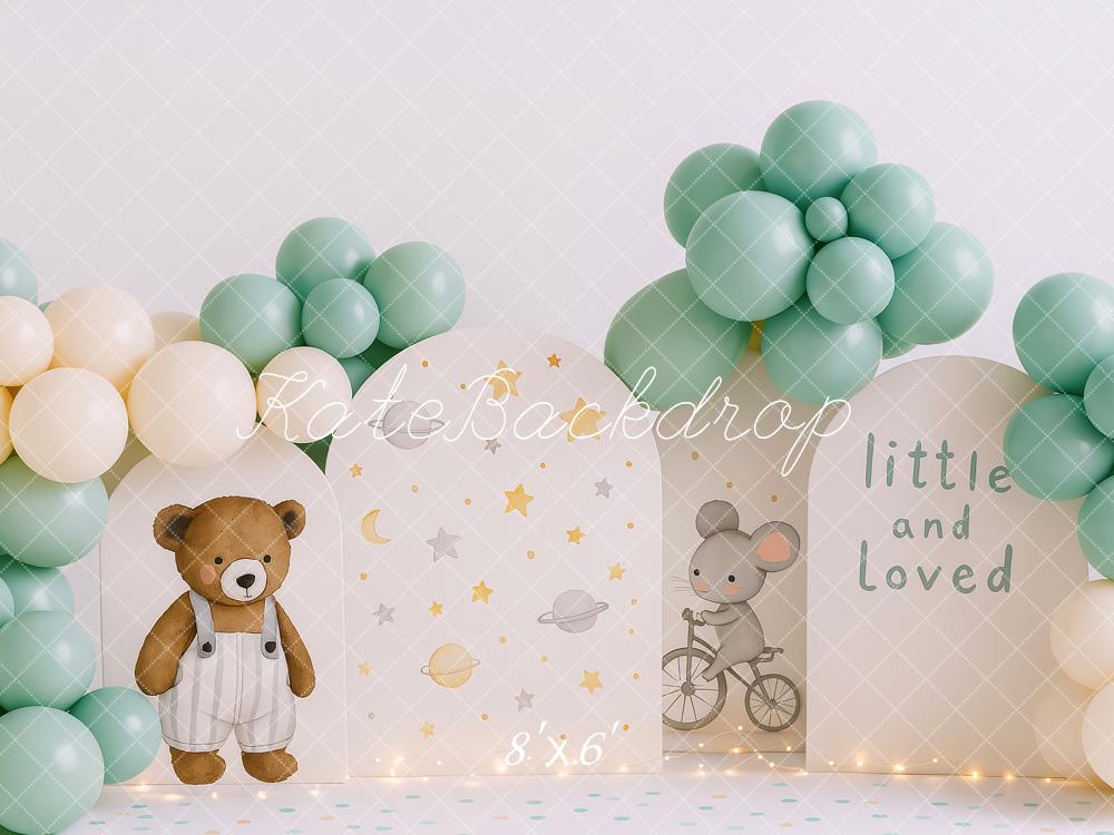 Kate Cake Smash Little Loved Bear Balloon Backdrop Designed by Patty Roberts