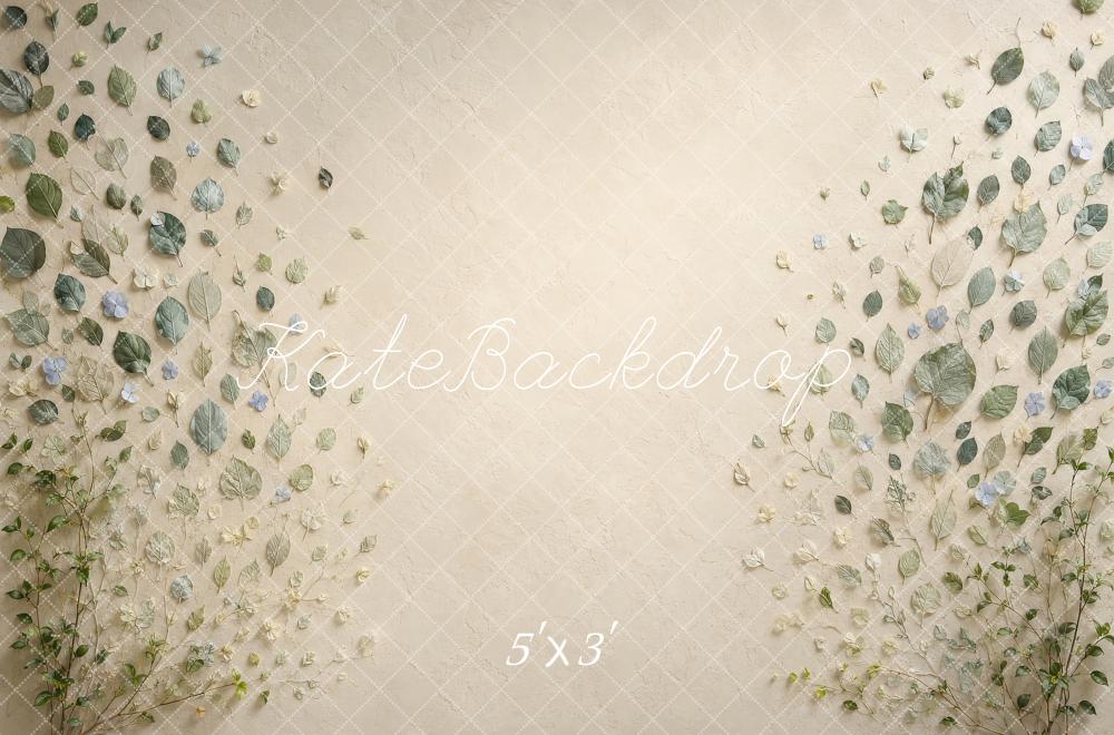 Kate Botanical Leaf Wall Cream Printed Backdrop Printed Backdrop Designed by Shutter Swan Studios