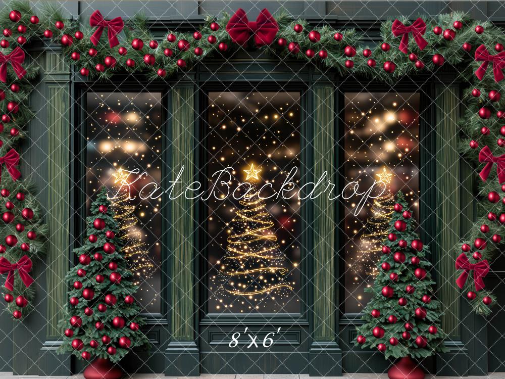 Kate Christmas Tree Window Garland Lights Backdrop Designed by Mini MakeBelieve
