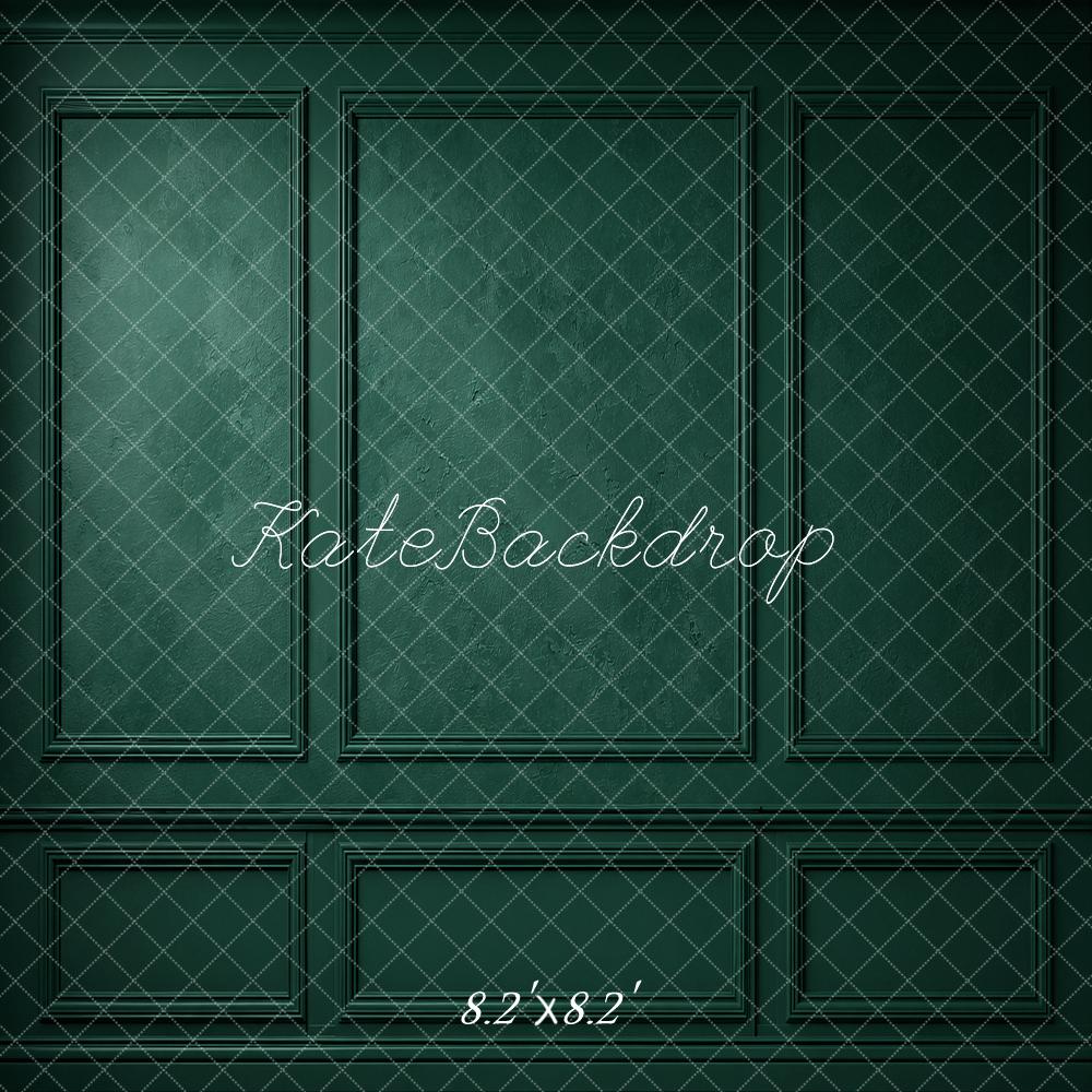 Kate Dark Green Retro Wall Printed Backdrop Designed by Emetselch