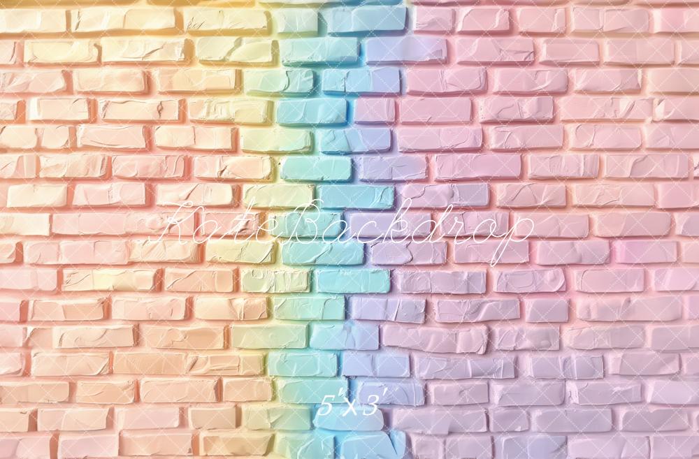 Rainbow Gradient Brick Foto Achtergrond Designed by Ashley Paul