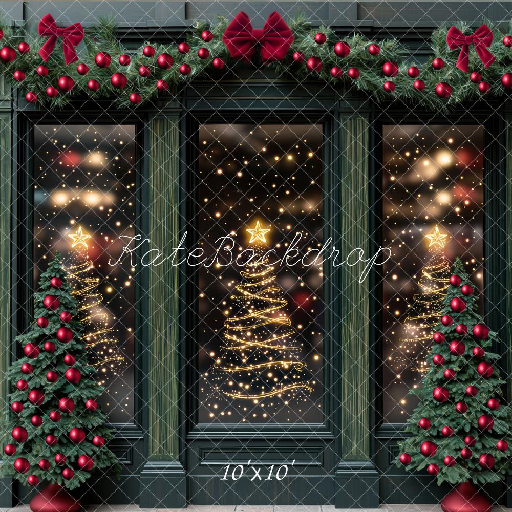 Kate Christmas Tree Window Garland Lights Backdrop Designed by Mini MakeBelieve