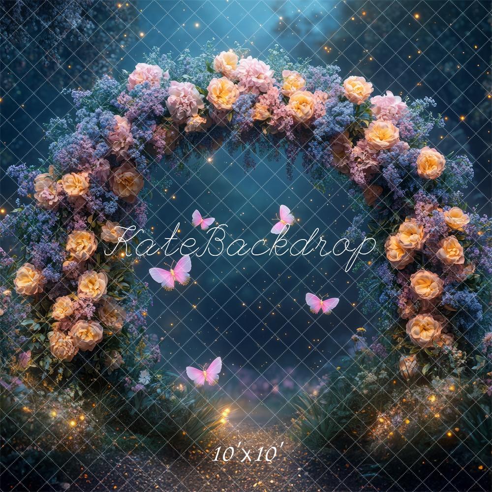 Kate Fairy Night Flower Arch Butterfly Backdrop Designed by Mini MakeBelieve