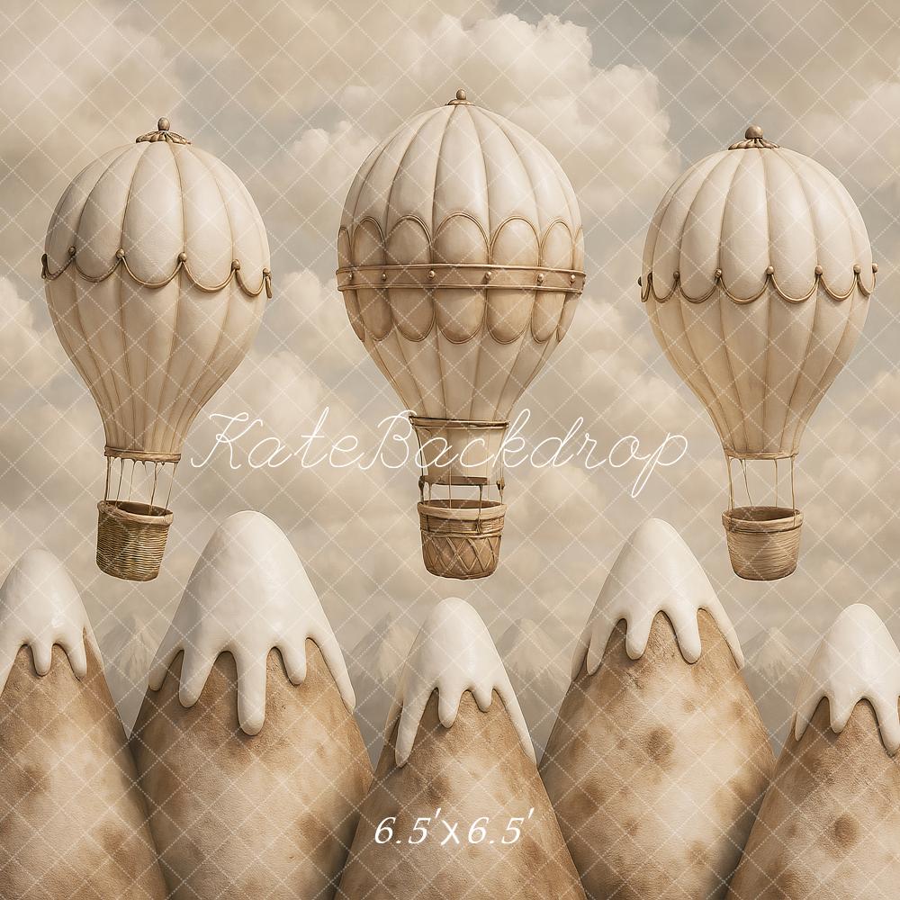 Kate Travel Hot Air Balloontravel Mountains Backdrop Designed by Ashley Paul