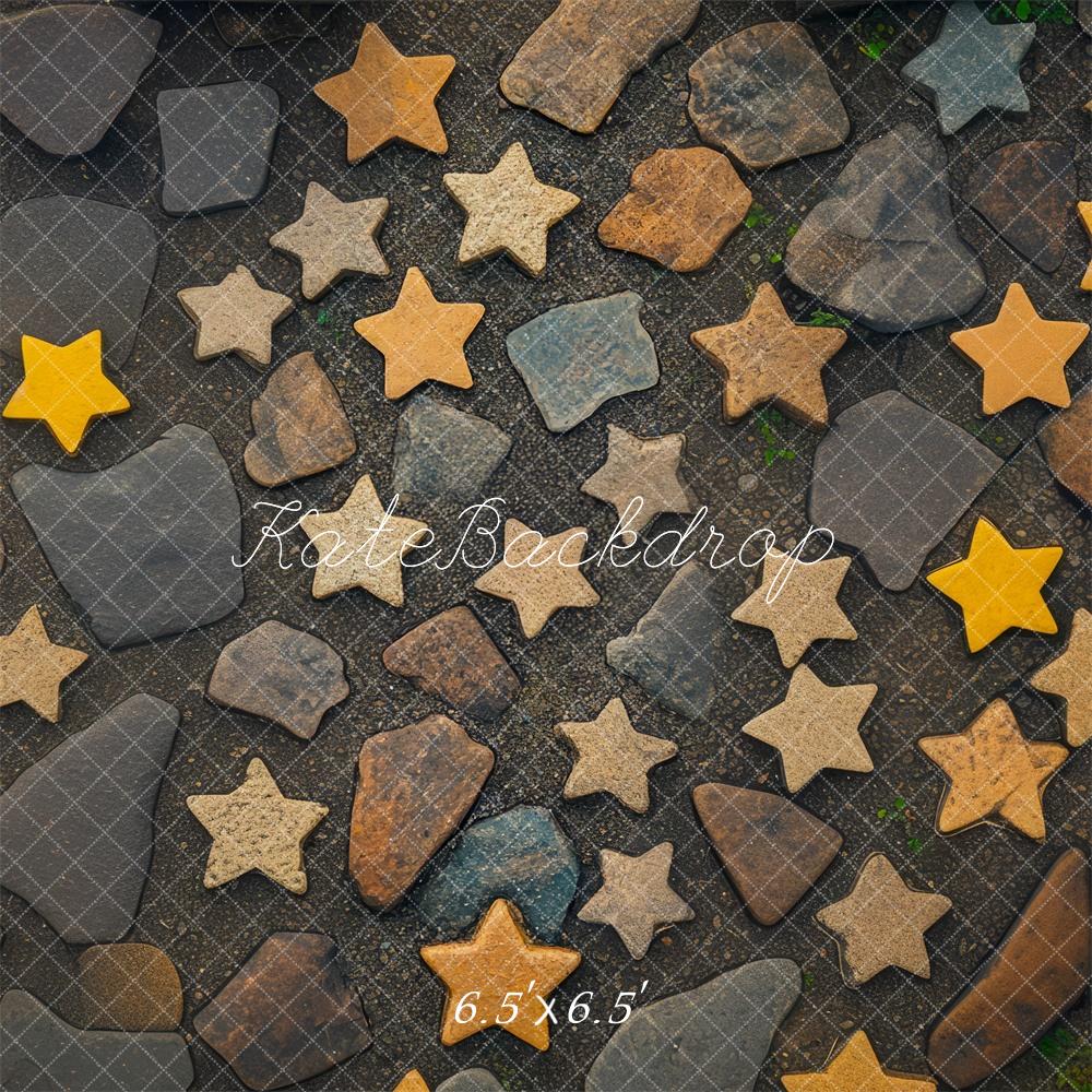 Star Stone Pattern Vloer Foto Achtergrond Designed by Mini MakeBelieve