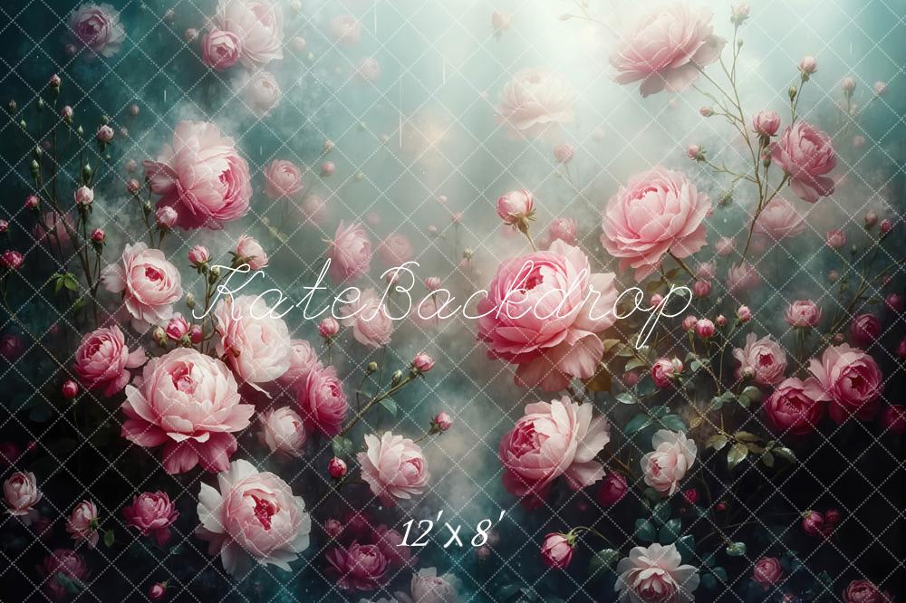 Kate Floral Pink Flower Garden Backdrop Designed by Mini MakeBelieve