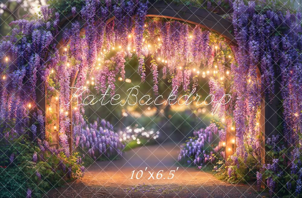 Kate Spring Fairy Wisteria Archway Lights Backdrop Designed by Emetselch