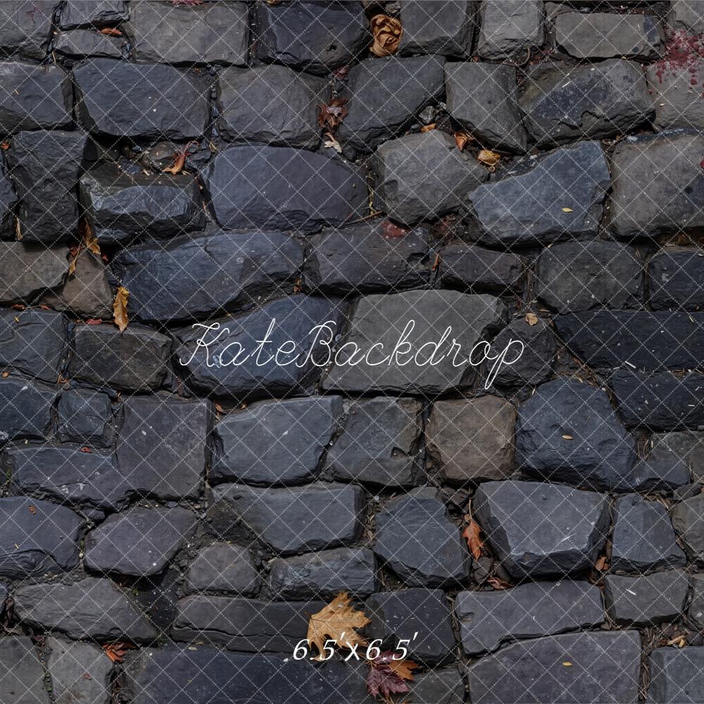 Kate Dark Gray Cobblestone Floor Backdrop Designed by Emetselch