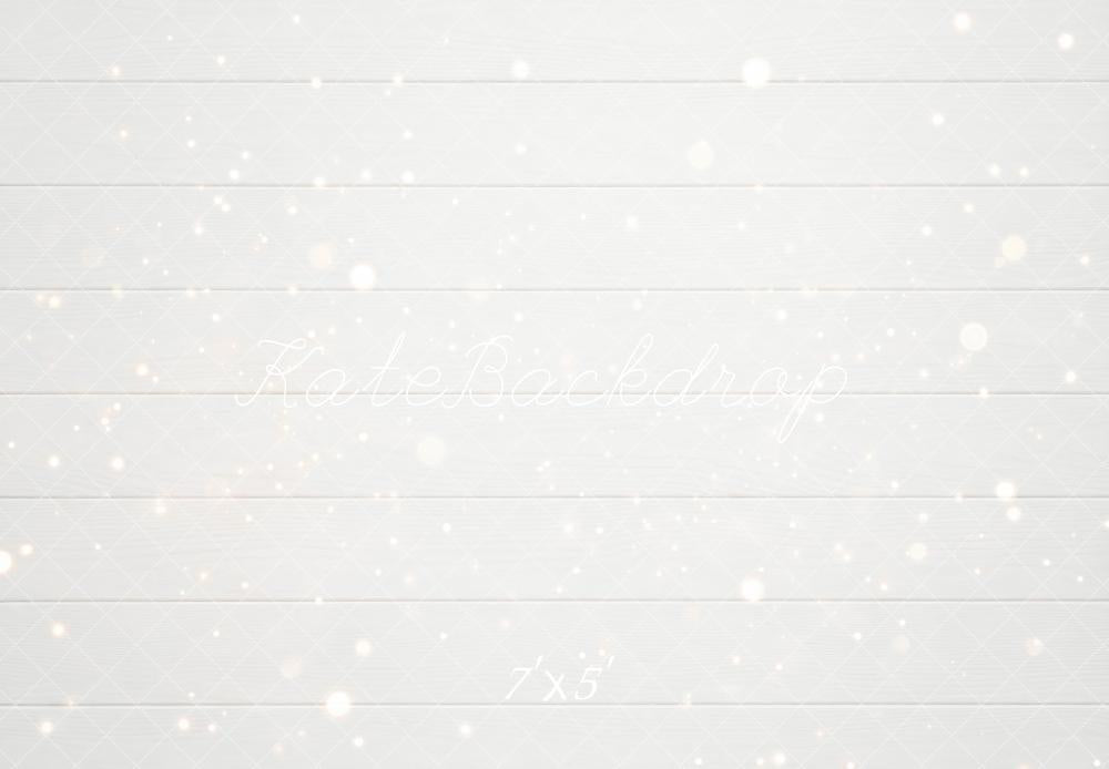 Kate White Wood Plank Bokeh Floor Backdrop Designed by Mini MakeBelieve