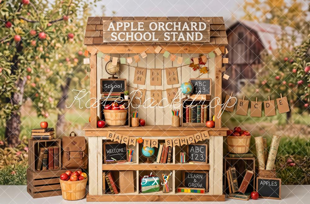 Kate Back To School Apple Orchard Stand Printed Backdrop Designed by Patty Roberts