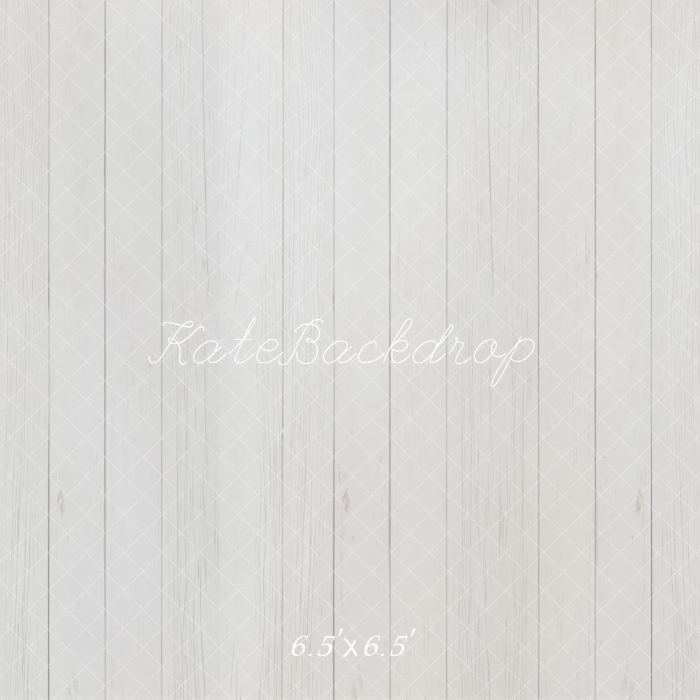 Kate White Wood Planks Floor Printed Backdrop Designed by Kate Image