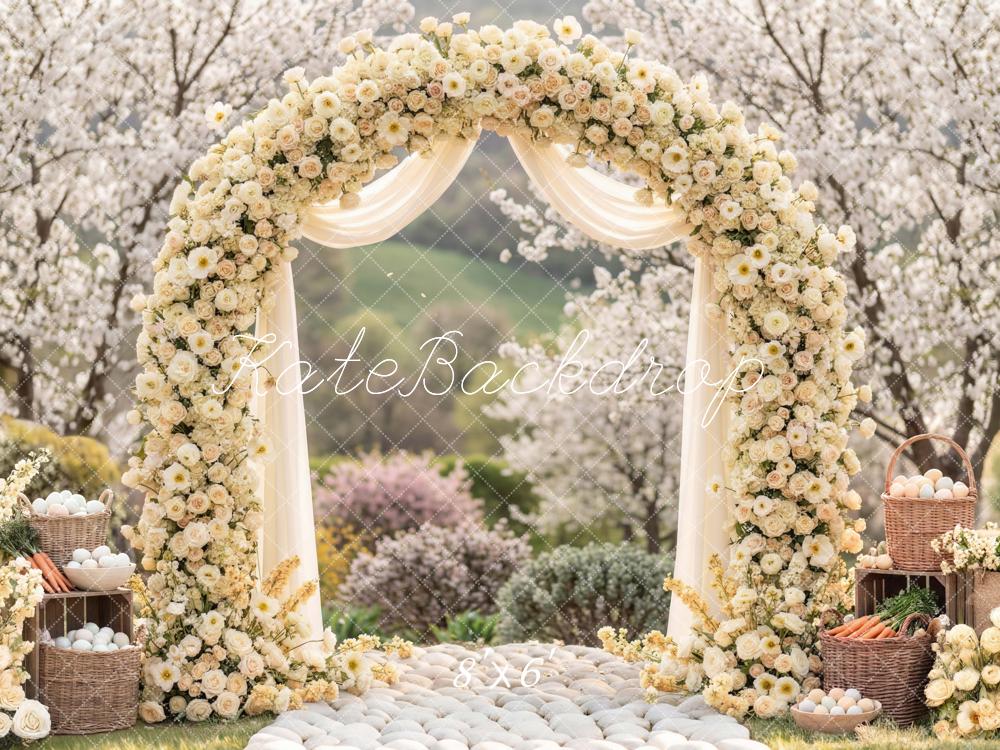 Kate Easter Bunny Flower Arch Basket Blossoms Backdrop Designed by Mini MakeBelieve